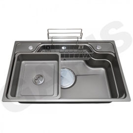 Chậu rửa 1 hố to phủ nano màu titan GS11.78