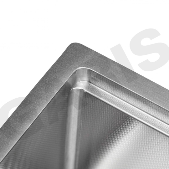 Chậu rửa 1 hố âm bàn đá GS11.61D Inox 304, bề mặt vân LinenShield-X™ Ultra Defense chống xước