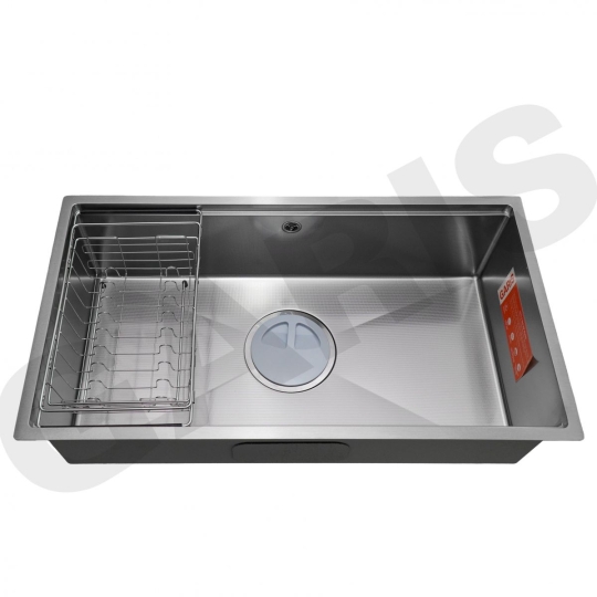 Chậu rửa 1 hố âm bàn đá GS11.87D Inox 304, bề mặt vân LinenShield-X™ Ultra Defense chống xước
