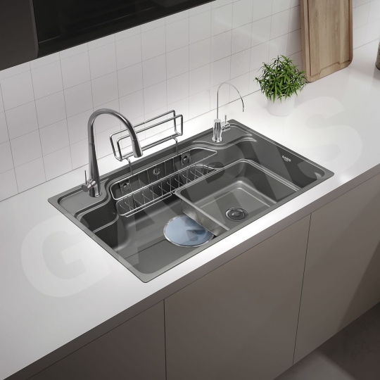 Chậu rửa 1 hố to phủ nano màu titan GS11.78