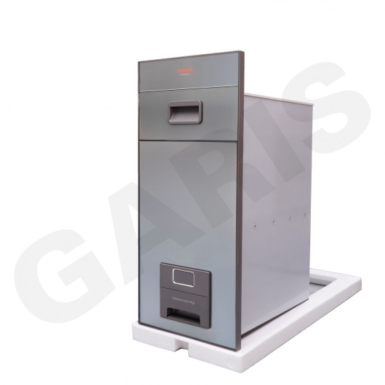 Thùng gạo mặt gương, 01 khoang, thùng inox 304, nút nhấn thẳng MR08M Tải trọng 15kg, viền nhựa ABS