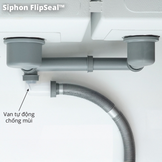 Chậu rửa 1 hố âm bàn đá GS11.61D Inox 304, bề mặt vân LinenShield-X™ Ultra Defense chống xước